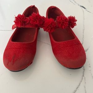 Girls Red Roses Shoe